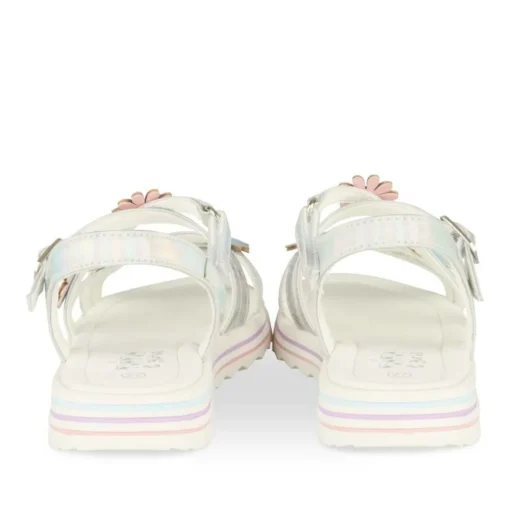 Sandales ARGENT Fille Motif Fleuri Scratch