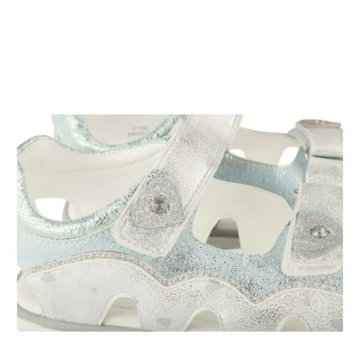 Sandales ARGENT Fille Motif Coeurs Scratch