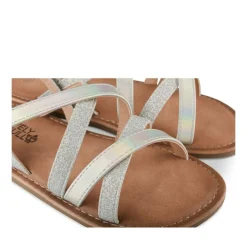 Sandales ARGENT Fille Motif Paillettes Boucle
