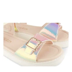 Sandales ARGENT Fille Motif Iridescent Scratch