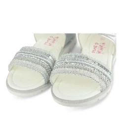 Sandales ARGENT Fille Motif Perle Scratch