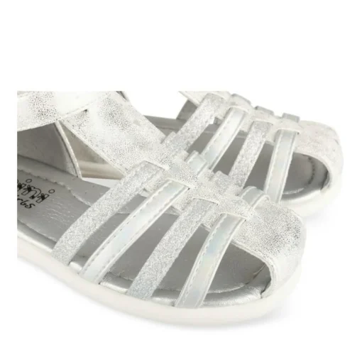 Sandales ARGENT Fille Motif Coeurs Scratch