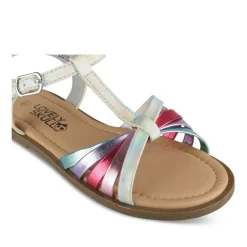 Sandales ARGENT Fille Motif Iridescent Boucle