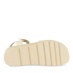 Sandales BEIGE Femme CUIR Motif Chaîne Boucle
