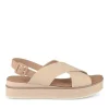 Sandales BEIGE Femme Motif Uni Boucle