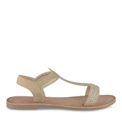 Sandales BEIGE Femme Motif Clouté Elastique