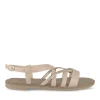 Sandales BEIGE Femme Motif Paillettes Boucle
