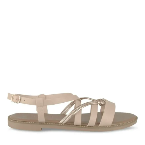 Sandales BEIGE Femme Motif Paillettes Boucle