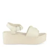 Sandales BEIGE Femme Motif Uni Boucle