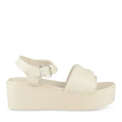 Sandales BEIGE Femme Motif Uni Boucle