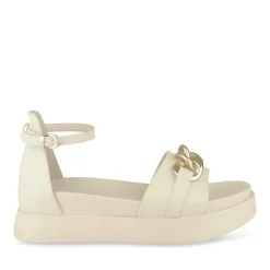 Sandales BEIGE Femme Motif Chaîne Boucle