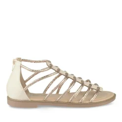 Sandales BEIGE Femme Motif Uni Fermeture éclair
