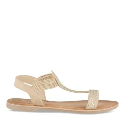 Sandales BEIGE Femme Motif Clouté A Enfiler