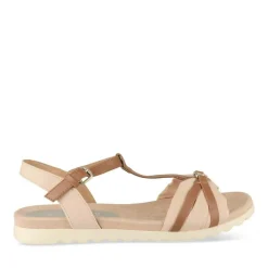 Sandales BEIGE Femme Motif Uni Boucle