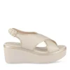 Sandales BEIGE Femme Motif Uni Boucle