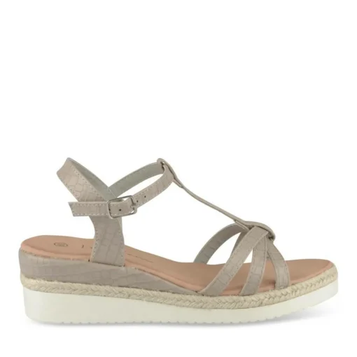 Sandales BEIGE Femme Motif Animal Boucle