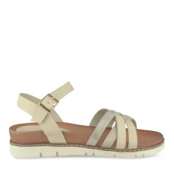 Sandales BEIGE Femme Motif Paillettes Boucle