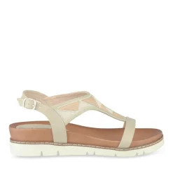 Sandales BEIGE Femme Motif Uni Boucle