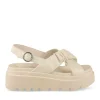 Sandales BEIGE Femme Motif Uni Boucle