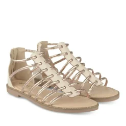 Sandales BEIGE Femme Motif Uni Fermeture éclair