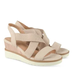 Sandales BEIGE Femme Motif Uni Elastique