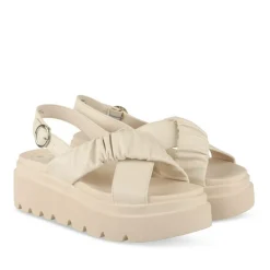 Sandales BEIGE Femme Motif Uni Boucle
