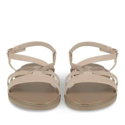 Sandales BEIGE Femme Motif Paillettes Boucle