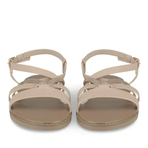 Sandales BEIGE Femme Motif Paillettes Boucle