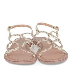 Sandales BEIGE Femme Motif Tressé Boucle