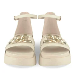 Sandales BEIGE Femme Motif Chaîne Boucle