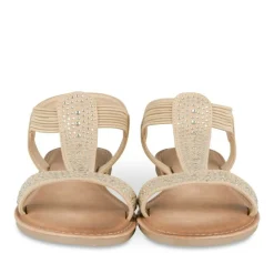 Sandales BEIGE Femme Motif Clouté A Enfiler