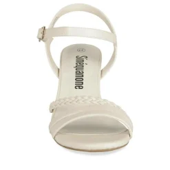 Sandales BEIGE Femme Motif Animal Boucle