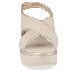 Sandales BEIGE Femme Motif Uni Boucle