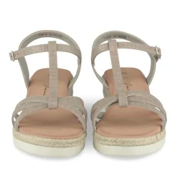 Sandales BEIGE Femme Motif Animal Boucle