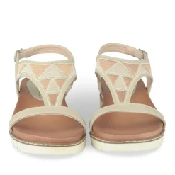 Sandales BEIGE Femme Motif Uni Boucle