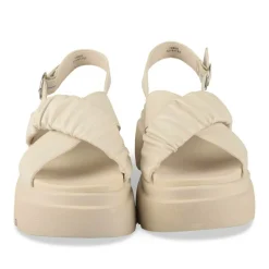 Sandales BEIGE Femme Motif Uni Boucle