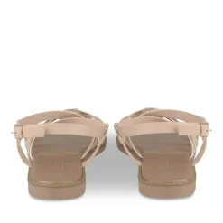 Sandales BEIGE Femme Motif Paillettes Boucle