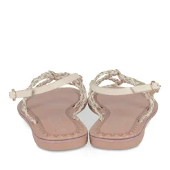 Sandales BEIGE Femme Motif Tressé Boucle