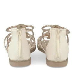 Sandales BEIGE Femme Motif Uni Fermeture éclair