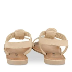 Sandales BEIGE Femme Motif Clouté A Enfiler