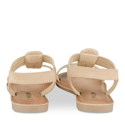 Sandales BEIGE Femme Motif Clouté A Enfiler