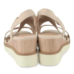 Sandales BEIGE Femme Motif Uni Elastique