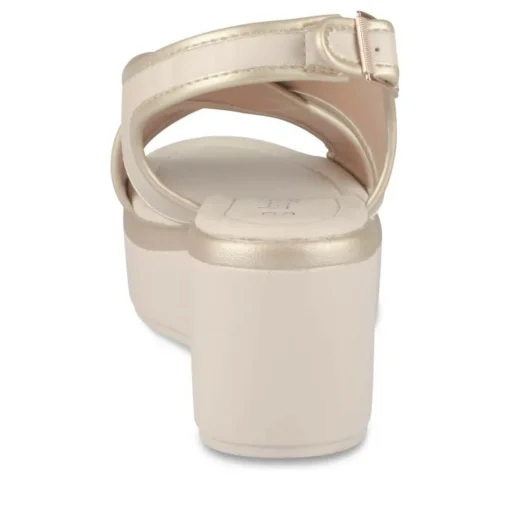Sandales BEIGE Femme Motif Uni Boucle