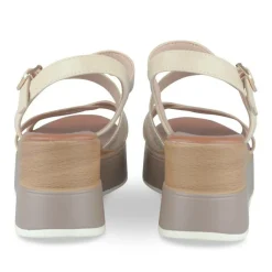 Sandales BEIGE Femme Motif Paillettes Boucle