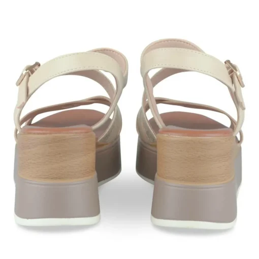 Sandales BEIGE Femme Motif Paillettes Boucle