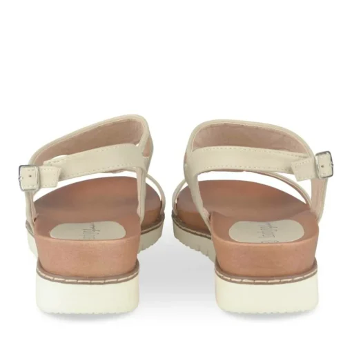 Sandales BEIGE Femme Motif Uni Boucle