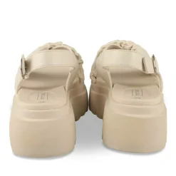 Sandales BEIGE Femme Motif Uni Boucle