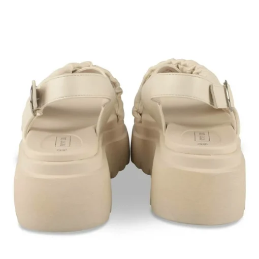 Sandales BEIGE Femme Motif Uni Boucle