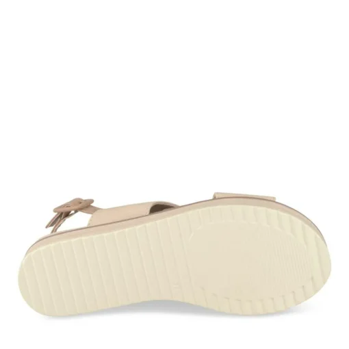 Sandales BEIGE Femme Motif Uni Boucle