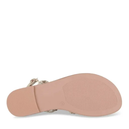 Sandales BEIGE Femme Motif Tressé Boucle